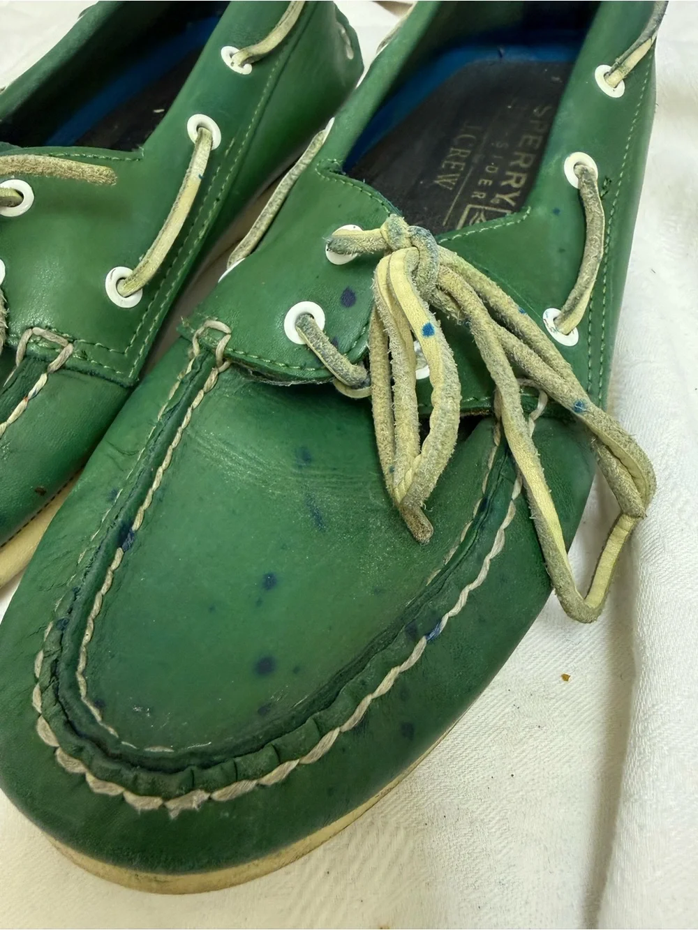Sperry x J.Crew Green Leather Boat Shoes Men’s 10.5 M